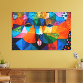 Kubisme Stadskunst Canvas Afdruk (Insitu (Woonkamer))