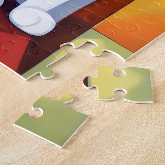 Kubist Calico Cat Art Legpuzzel (Zijkant)