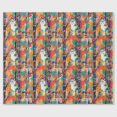 Kubist Kat Carnaval Cadeaupapier (Vlak)