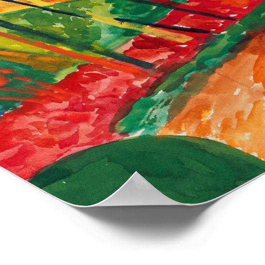 kubistisch landschap | Fritz Schaefler Poster (Hoek)