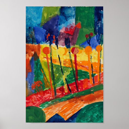 kubistisch landschap | Fritz Schaefler Poster (Voorkant)