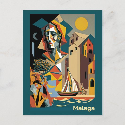 kubistisch malaga briefkaart (Voorkant)