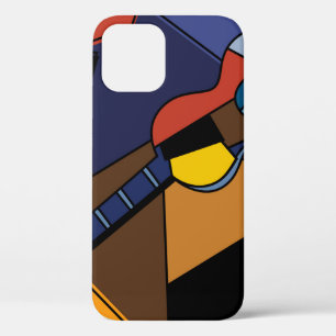 Kubistische gitaar Surrealisme Schilderen. iPhone 12 Hoesje