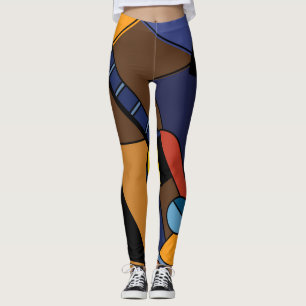 Kubistische gitaar Surrealisme Schilderen. Leggings