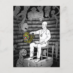 Kubus magie met monsters briefkaart