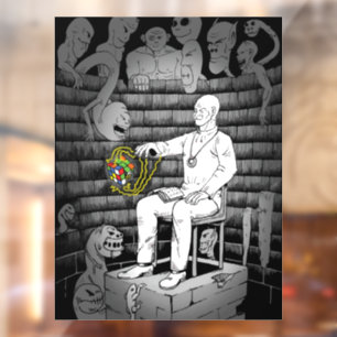 Kubus magie met monsters raamsticker