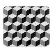 Kubuspatroonzwart wit en grijs snijplank (Voorkant)