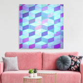 Kubussen in driehoeken geometrisch patroon canvas afdruk (Insitu (Woonkamer))
