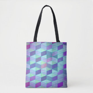 Kubussen in driehoeken geometrisch patroon draagtas