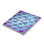 Kubussen in driehoeken geometrisch patroon tegeltje (Zijkant)