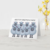 Kudde gelukkige schapen en een lam kaart (Gele Bloem)