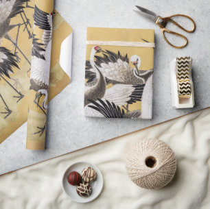 Kudde Kraanvogels (rechterkant) door Ishida Yutei Cadeaupapier