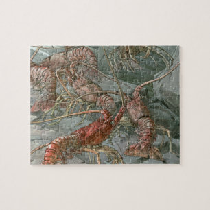 Kudde kreeften in de oceaan, vintage art nouveau legpuzzel