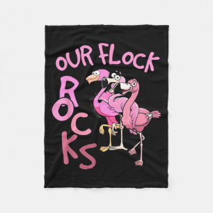 Kudde Rocks Flamingo Matchende Gezinsvakantie Fleece Deken