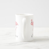 Kudde Roze Flamingo's Aangepaste Naam Porselein Kop (Achterkant)