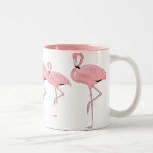 kudde roze flamingo's tweekleurige koffiemok