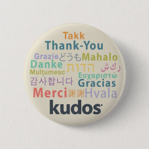 Kudos® Dank je wel Ronde Button 5,7 Cm