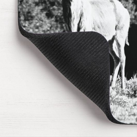 Kudu-stier en -koe in zwart-wit - Mousepad Muismat (Hoek)