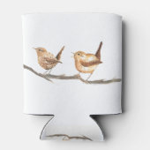 Kuffelvogels waterverf bos in het wild blikjeskoeler (Achterkant)