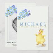 Kuffenjongen (baby bij baby bij baby bij teeleendu aankondiging (Voorkant / Achterkant)