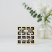 Kufic Adinkra Simple Card Vierkante Visitekaartje (Staand voorkant)
