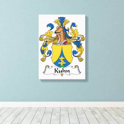 Kuhn Family Crest Canvas Afdruk (Insitu (Houten vloer))