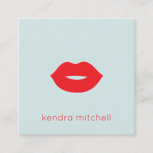 Kühn Minimalistisch Rood Lippen Logo Make-up Artie Vierkante Visitekaartje