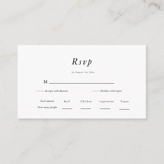 kuif | Marine en Witte Huwelijk RSVP Informatiekaartje (Voorkant)