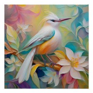 Kuifgouden Staart Fantasie Vogel Perfect Poster