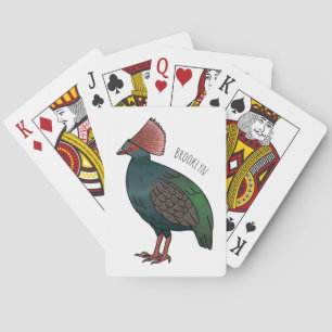 Kuifhoen vogel cartoon illustratie pokerkaarten
