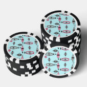 Kuifroze en grijze patroonpokerchips poker chips (Opstapeling)