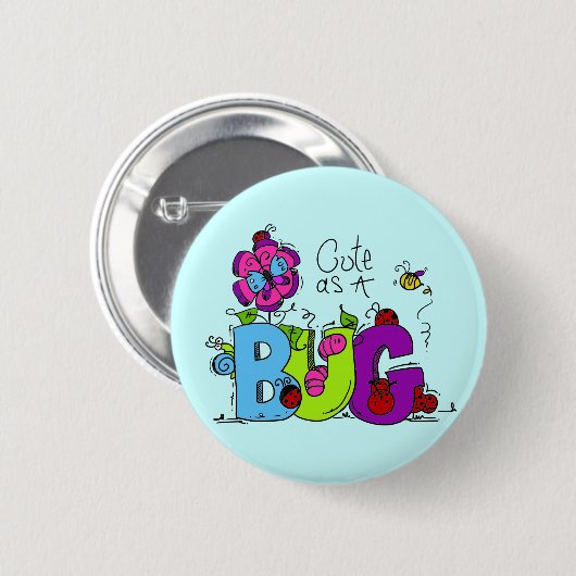 Kuiken als een insect ronde button 5,7 cm (Voorkant /achterkant)