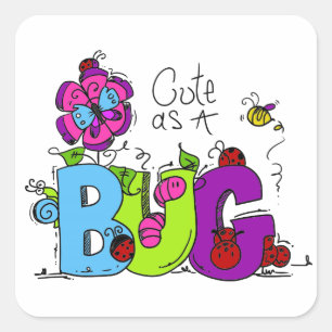 Kuiken als een insect vierkante sticker