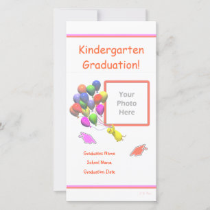 Kuiken en ballonnen kleuterschool afstuderen aankondiging