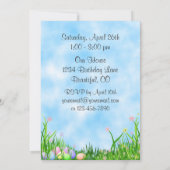 Kuiken en paasmand 1e verjaardag uitnodiging (Achterkant)