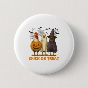 Kuiken of trakteren grappige kip Halloween kostuum Ronde Button 5,7 Cm