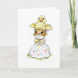 Kuiken Pasen Hoedje Muis Kaart
