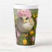 Kuikens en bloemen lente latte mok (Voorkant)