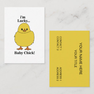 Kuikens Ik ben Lucky Baby Chick Visitekaartje