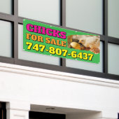 Kuikens te koop Aangepaste Bewerkbare Banner (Buitenkant Gebouw)