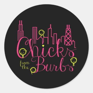 Kuikens uit de Burbs Stickers Zwart BG