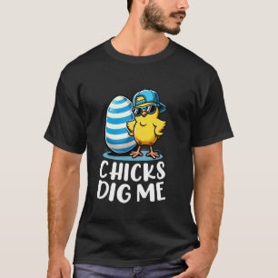 Kuikens vinden me gelukkige Pasen eieren jagen gra T-shirt