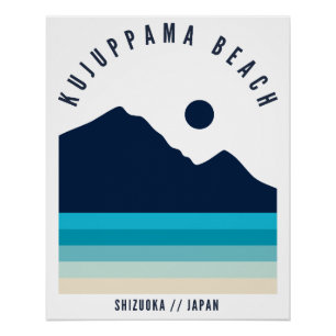 Kujuppama Beach Shizuoka Japan Retro Vintage Perfect Poster