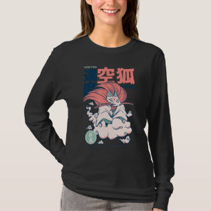 Kuko een goede naturel japans yokai als een vos in t-shirt