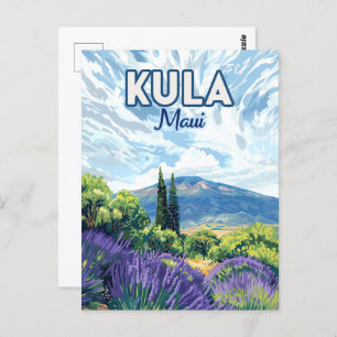 Kula Maui Haleakala Hawaii Lavendel Retro Briefkaart