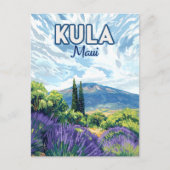 Kula Maui Haleakala Hawaii Lavendel Retro Briefkaart (Voorkant)