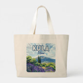 Kula Maui Haleakala Hawaii Lavendel Retro Grote Tote Bag (Achterkant)