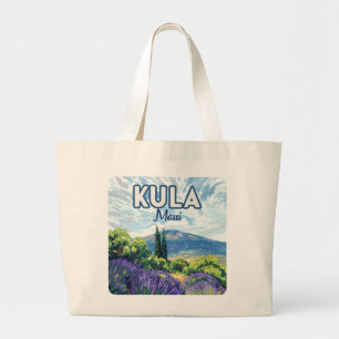 Kula Maui Haleakala Hawaii Lavendel Retro Grote Tote Bag