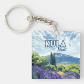 Kula Maui Haleakala Hawaii Lavendel Retro Sleutelhanger (Voorkant)