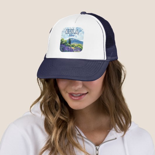 Kula Maui Haleakala Hawaii Lavendel Retro Trucker Pet (In situ)